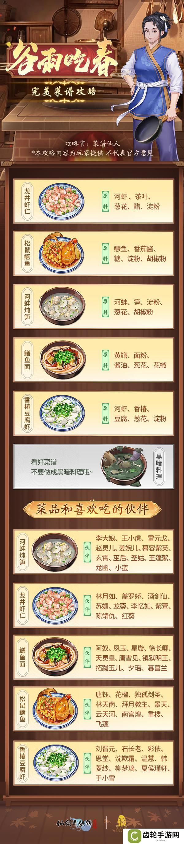 【玩家攻略】谷雨吃春完美菜谱